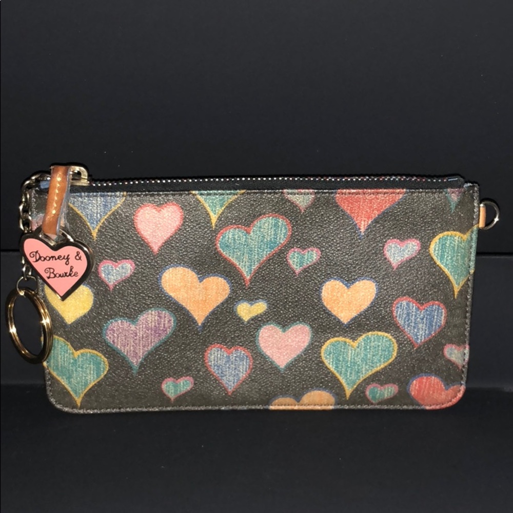Dooney & Bourke Black & Rainbow Heart Wallet